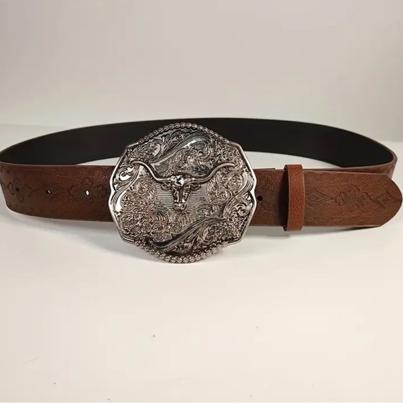SAlE ! NEW ! Awesome Texas Longhorn vintage style belt - Picture 1 of 4